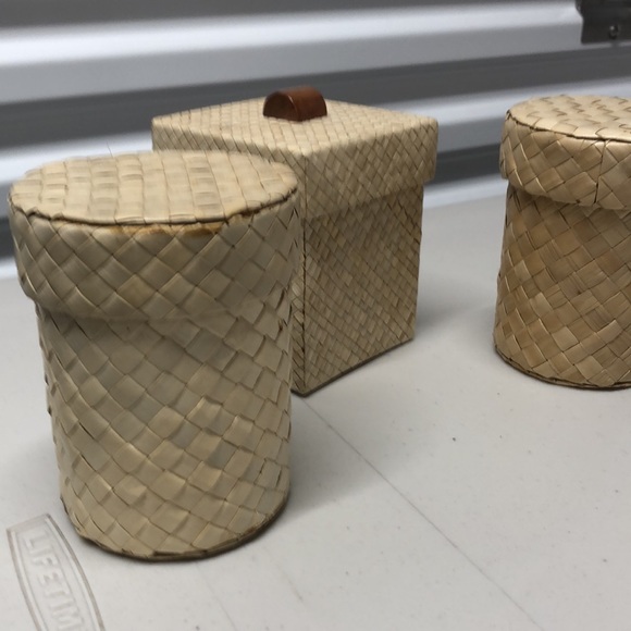 Set of (3) seagrass canisters - Picture 3 of 4